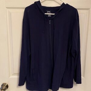 JMS Navy Zip-Up Hoodie with Hood 3x